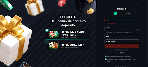  Tela de registro